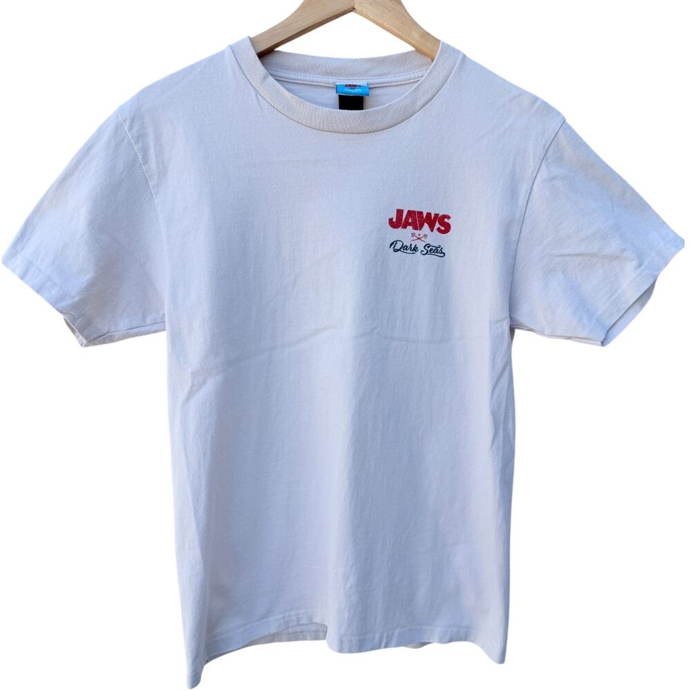 Jaws Dark Seas T Shirt Mens Small White Graphic Movie Tee